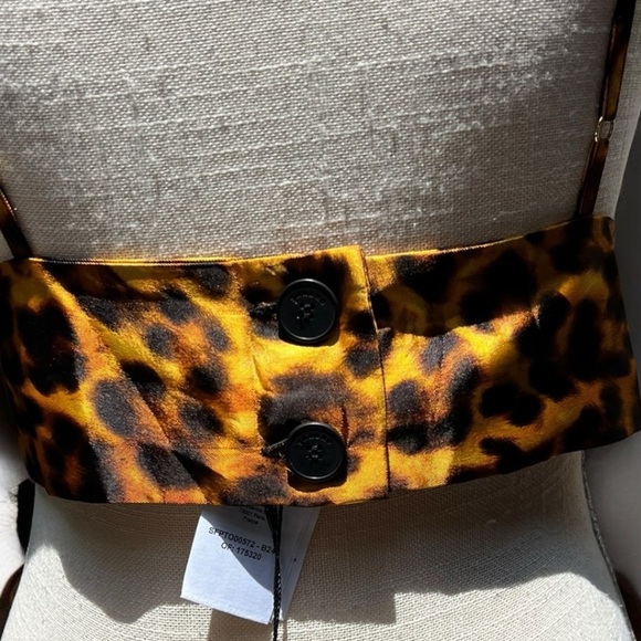 🌻NEW w/tags Sandro Cannes Leopard Cropped Bralette Top | FR Size 4 / US Size 10 - Picture 7 of 15